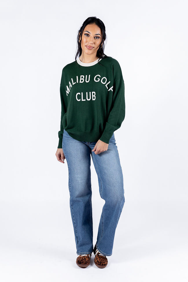 Malibu Golf Club Green Lightweight Sweater FINAL SALE-Sunny Prom