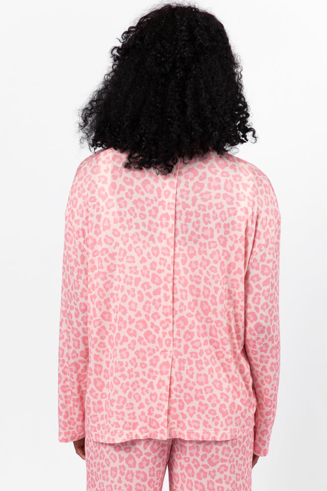 Sweet Dreams Pink Leopard Pajama Long Sleeve Top FINAL SALE-Sunny Prom