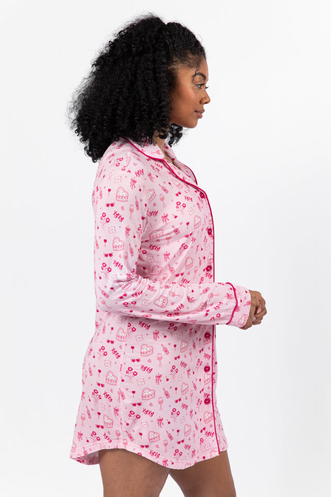 Sleep Tight Valentine's Day Icon Pajama Dress FINAL SALE-Sunny Prom