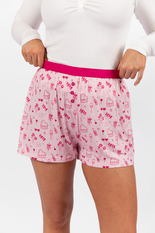 Subtle Hints Valentine's Day Icon Pajama Boxer Shorts FINAL SALE-Sunny Prom