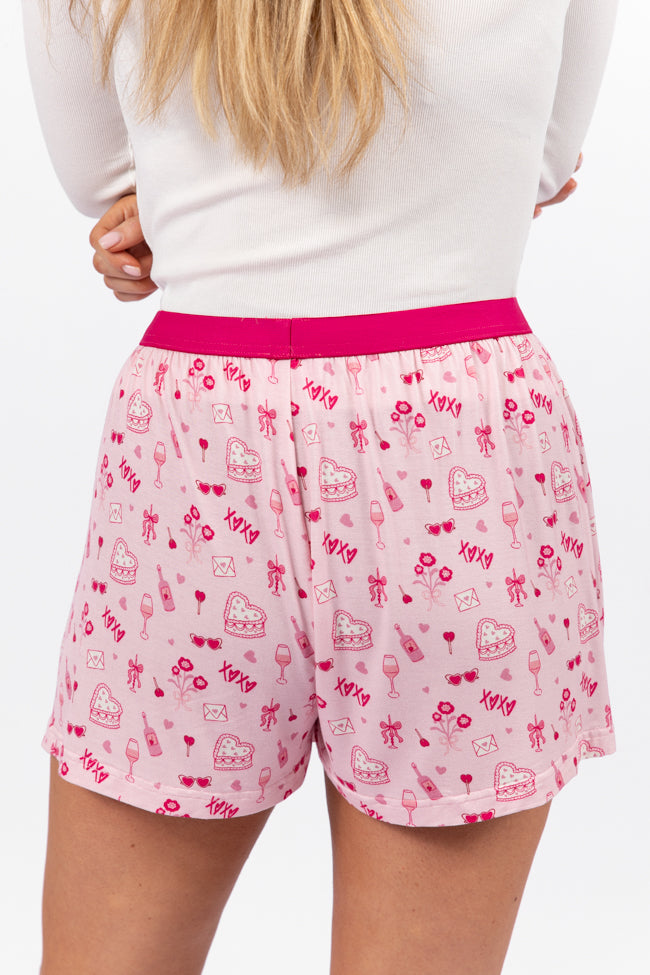 Subtle Hints Valentine's Day Icon Pajama Boxer Shorts FINAL SALE-Sunny Prom