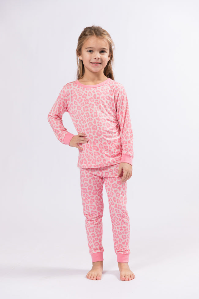 Kid's Sweet Dreams Pink Leopard Pajama Set FINAL SALE-Sunny Prom