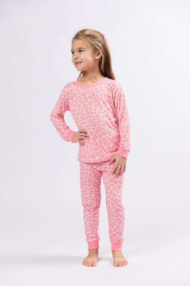 Kid's Sweet Dreams Pink Leopard Pajama Set FINAL SALE-Sunny Prom