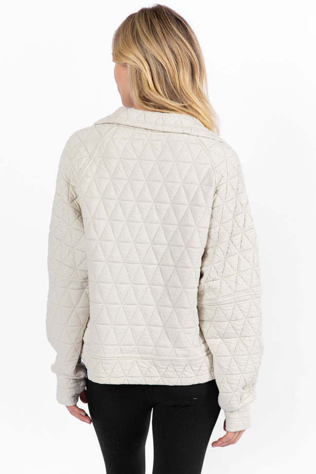 Love Is Everything Ivory Quilted Quarter Zip Pullover FINAL SALE-Sunny Prom