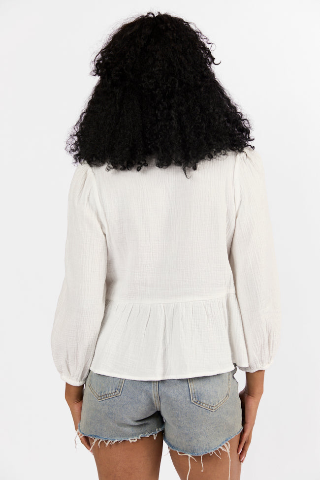 Close To Me Ivory Bow Detail Blouse FINAL SALE-Sunny Prom