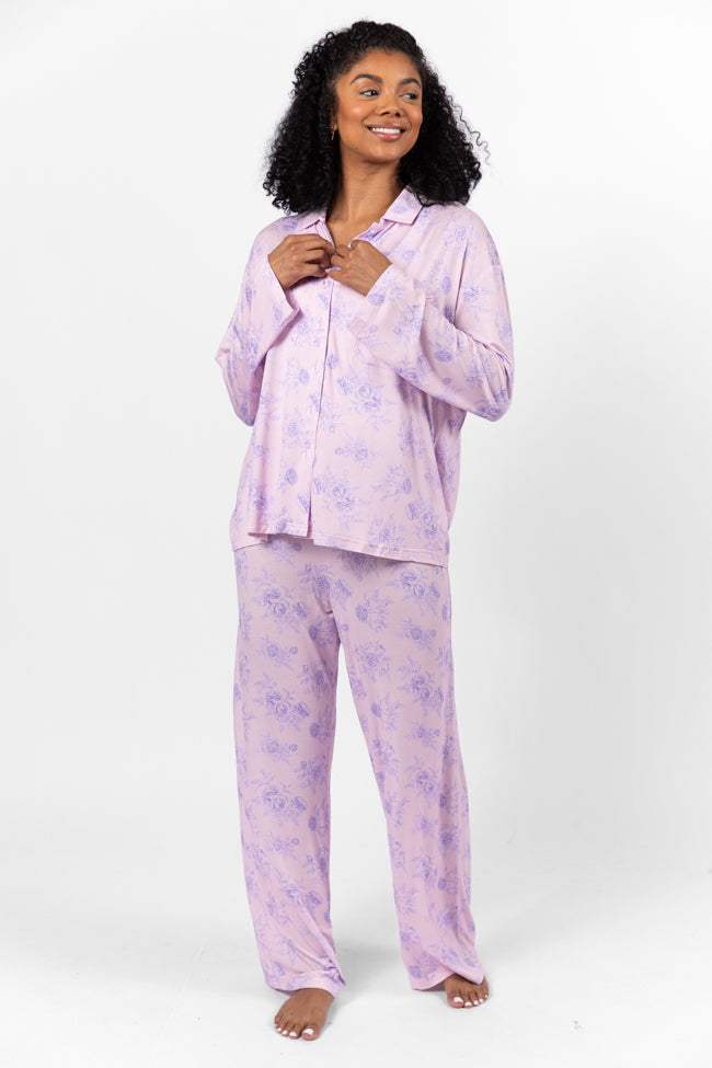 Sweet Dreams In Purple Floral Fantasy Pajama Pants FINAL SALE-Sunny Prom