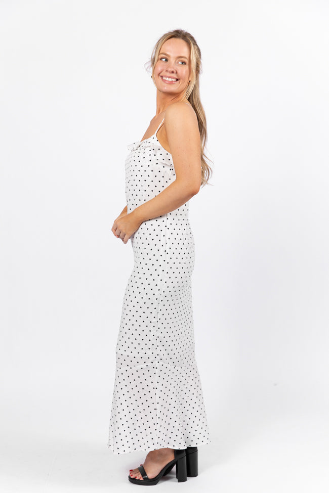 Hold Me Close To Your Heart Print Ivory Midi Dress FINAL SALE-Sunny Prom