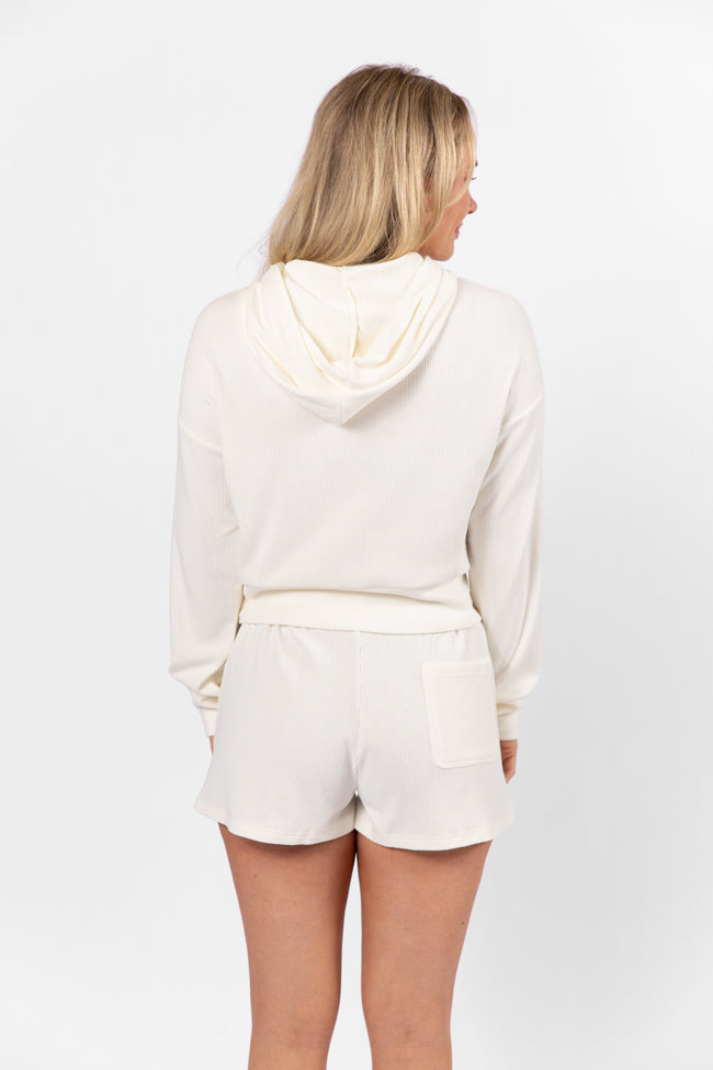 Everything I Want Ivory Ribbed Hoodie and Shorts Set FINAL SALE-Sunny Prom