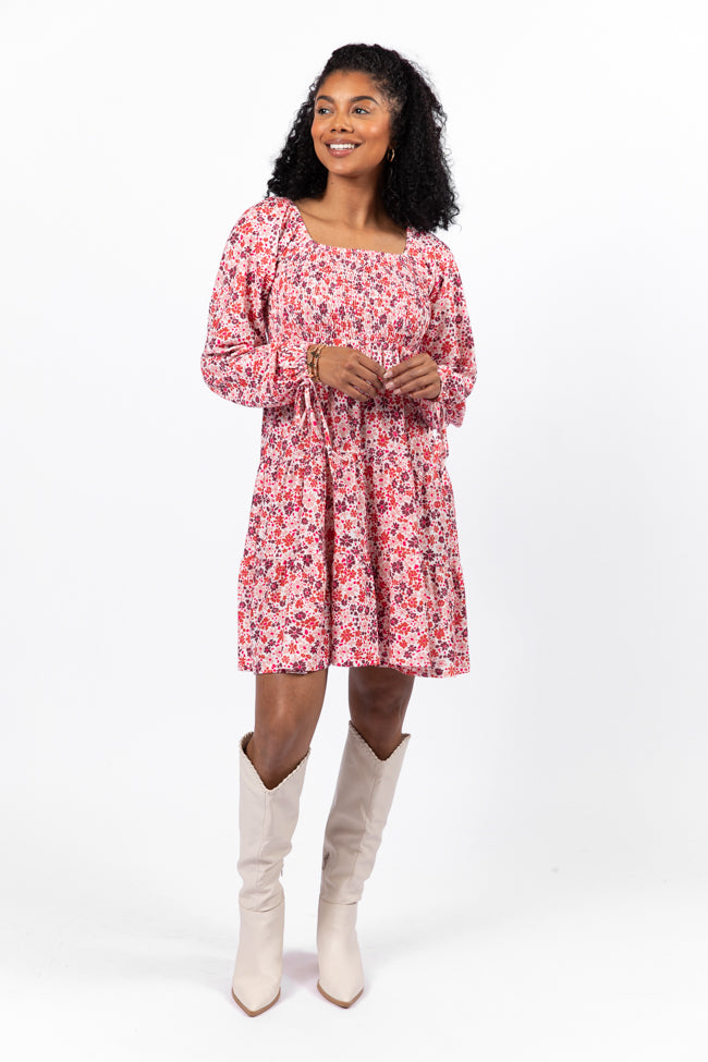 All About You Multi Smocked Knit Floral Dress FINAL SALE-Sunny Prom