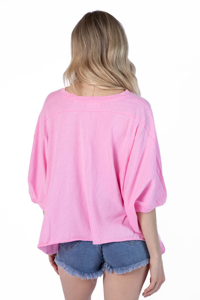 Great Days Ahead Pink Asymmetrical Hem Tee SALE-Sunny Prom