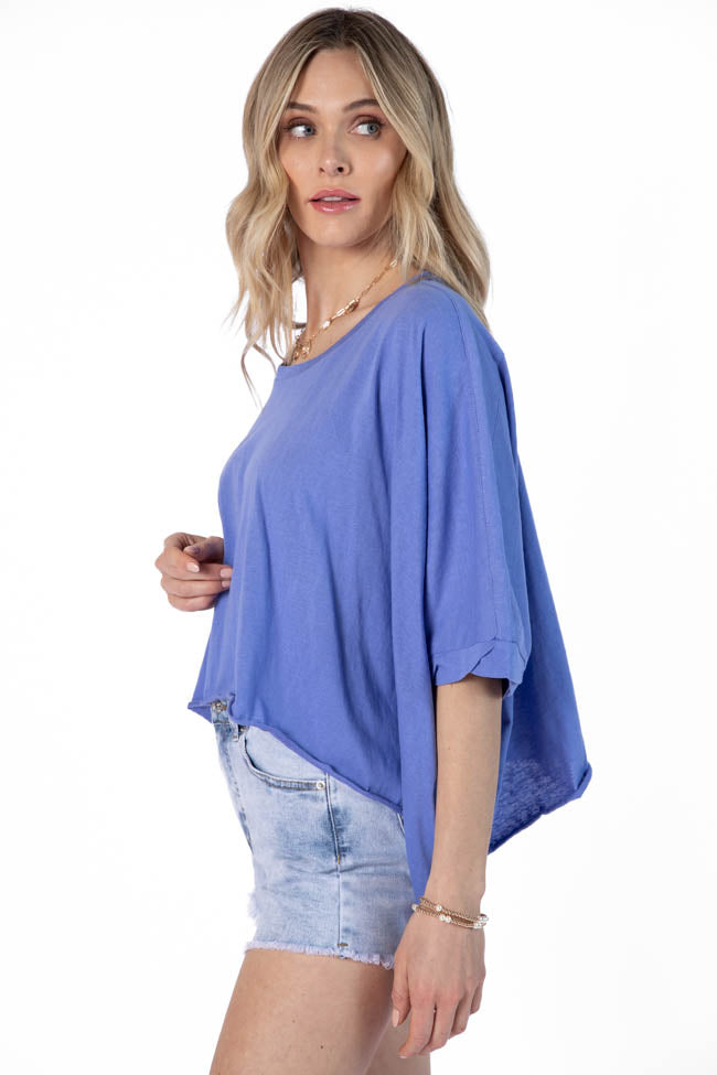 Great Days Ahead Blue Asymmetrical Hem Tee FINAL SALE-Sunny Prom