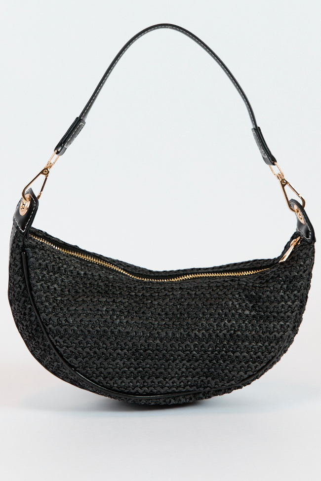Kelly Black Raffia Crossbody Purse FINAL SALE-Sunny Prom