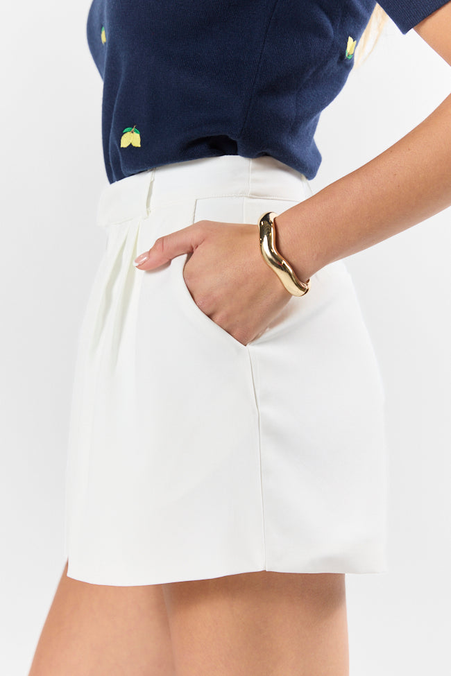 Fresh Path Ivory Tailored Shorts FINAL SALE-Sunny Prom