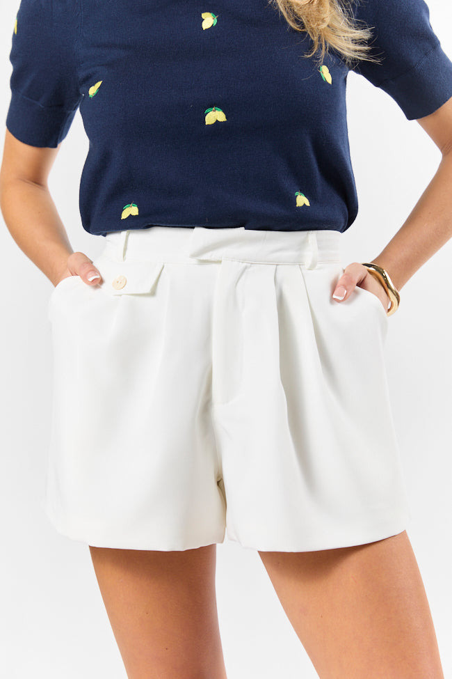 Fresh Path Ivory Tailored Shorts FINAL SALE-Sunny Prom