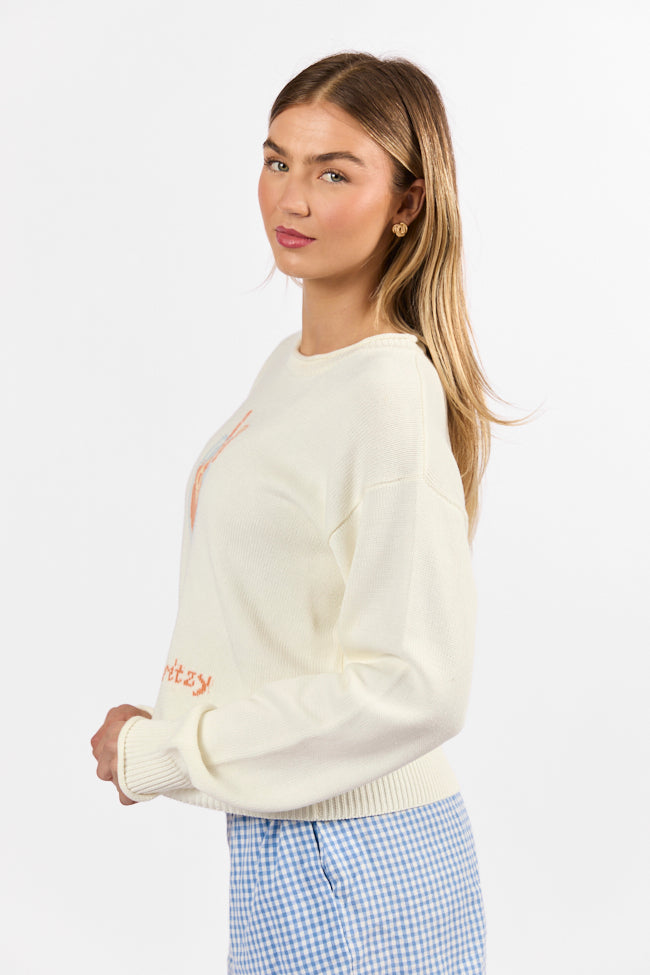 Feelin' Spritzy Ivory Multi Sweater-Sunny Prom