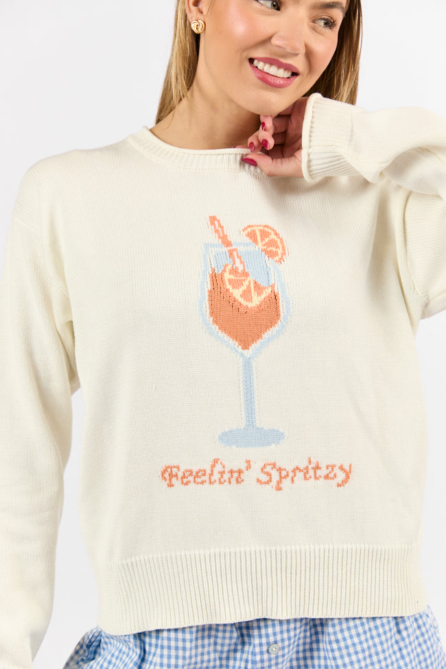 Feelin' Spritzy Ivory Multi Sweater-Sunny Prom