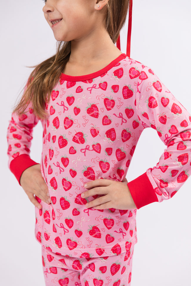 Kid's Sweet Dreams Strawberry Hearts Pajama Set FINAL SALE-Sunny Prom