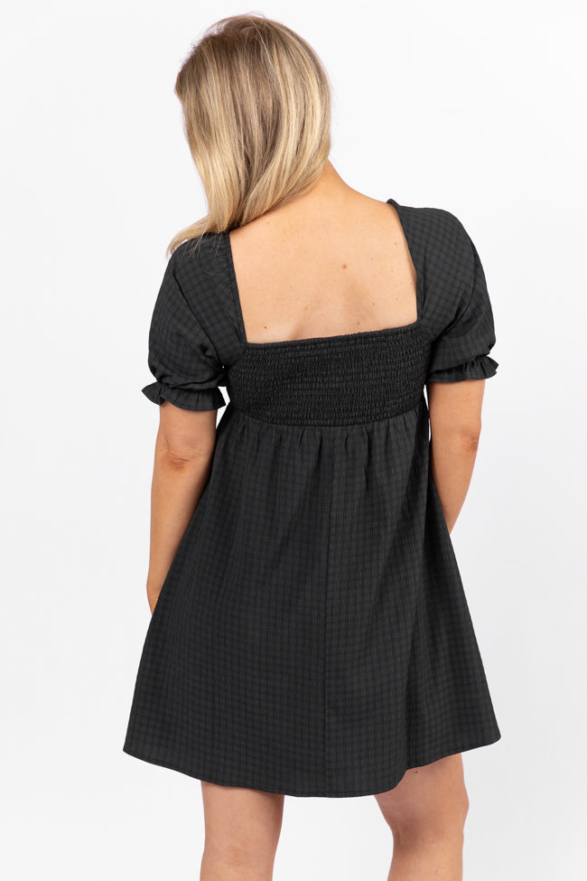 All My Days Black Square Neck Printed Mini Dress FINAL SALE-Sunny Prom