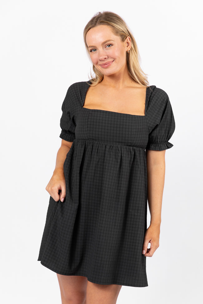 All My Days Black Square Neck Printed Mini Dress FINAL SALE-Sunny Prom