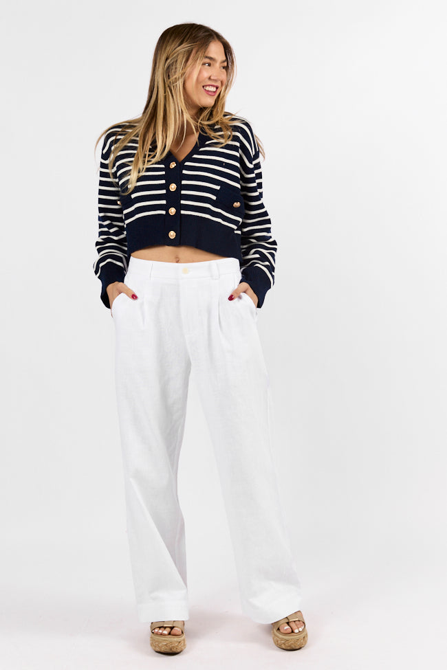 Day Off Ivory Linen Blend Pants FINAL SALE-Sunny Prom
