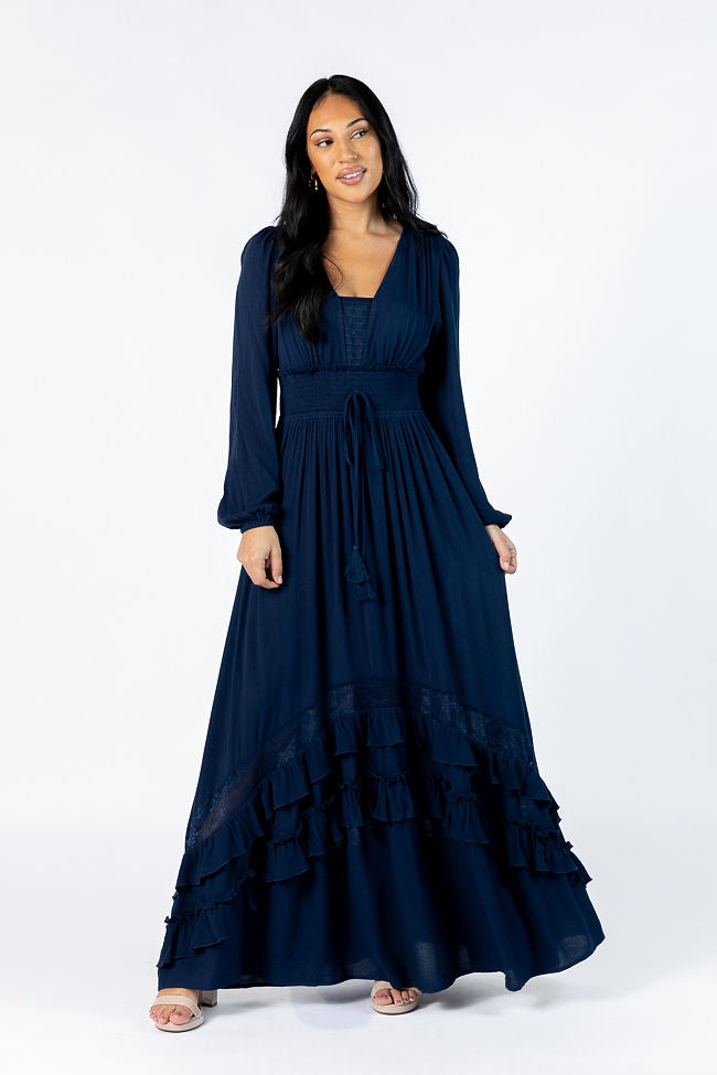 Lucky To Have You Navy Maxi Dress SALE-Sunny Prom