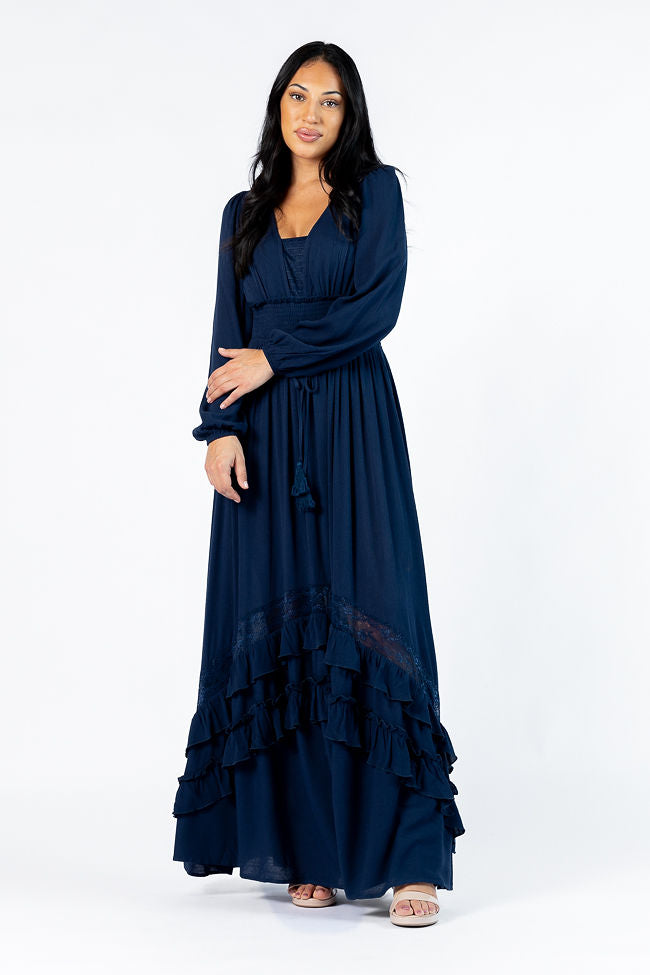 Lucky To Have You Navy Maxi Dress SALE-Sunny Prom