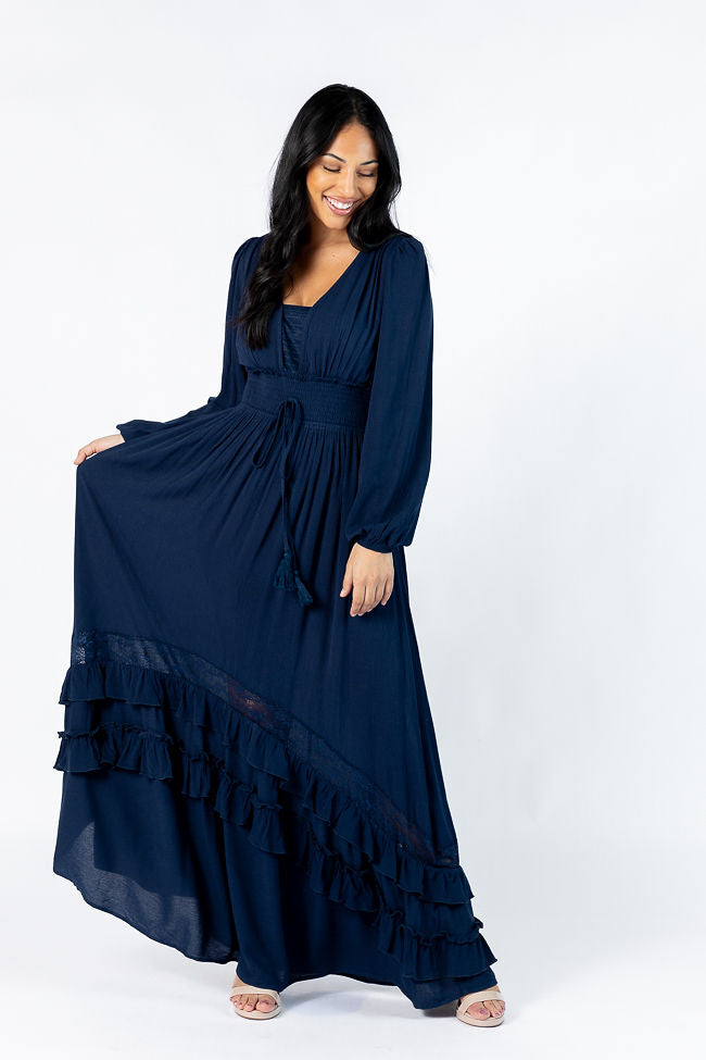 Lucky To Have You Navy Maxi Dress SALE-Sunny Prom