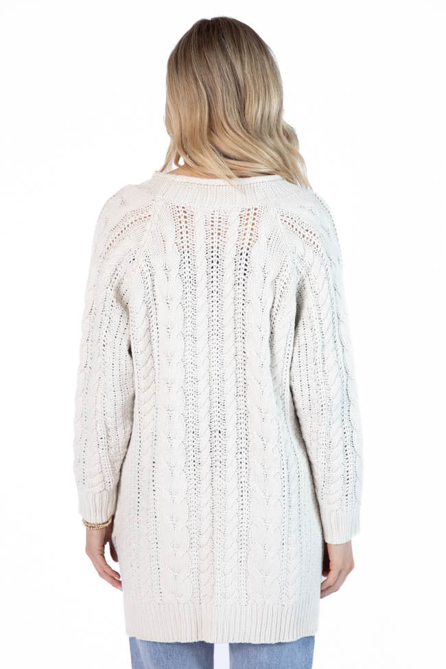 Sweet Nothings Cream Chunky Cable Knit Cardigan FINAL SALE-Sunny Prom