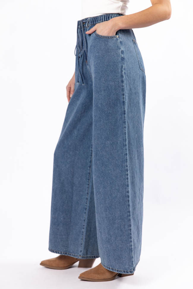 Callahan Drawstring Waist Loose Chambray Pants FINAL SALE-Sunny Prom
