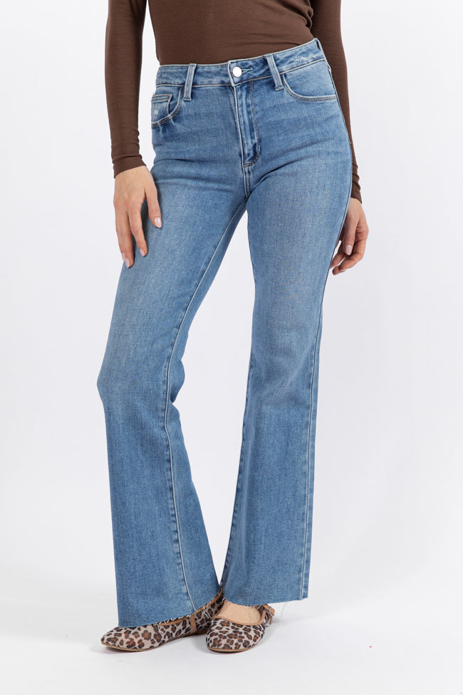 Eve Medium Wash Flare Jeans-Sunny Prom