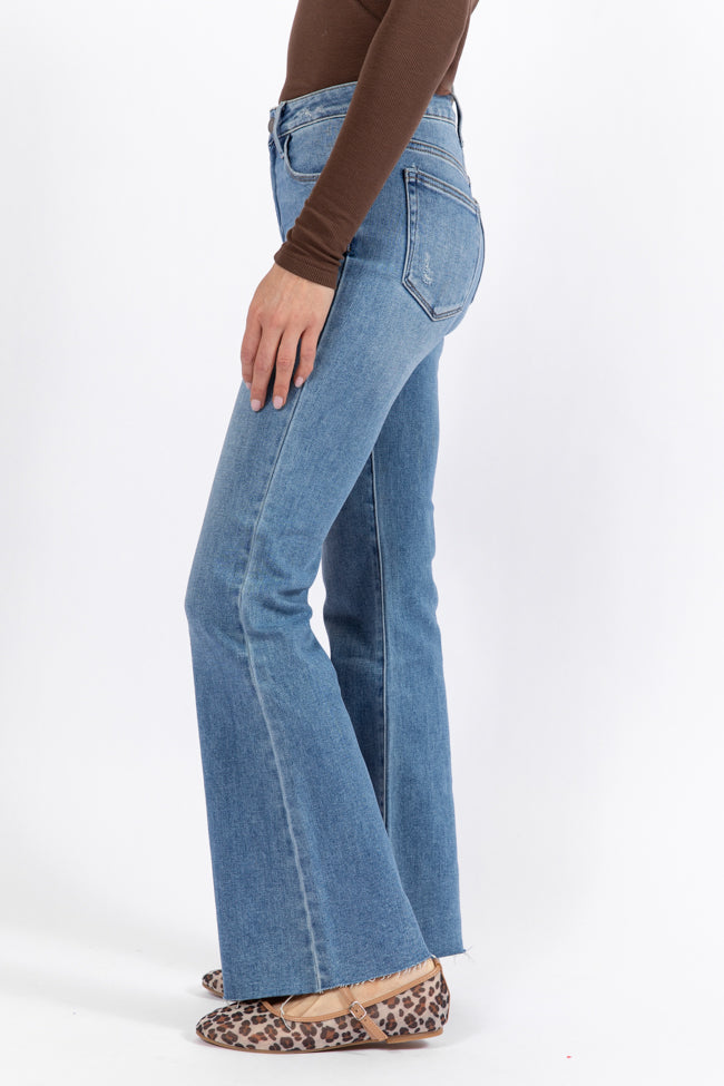 Eve Medium Wash Flare Jeans-Sunny Prom