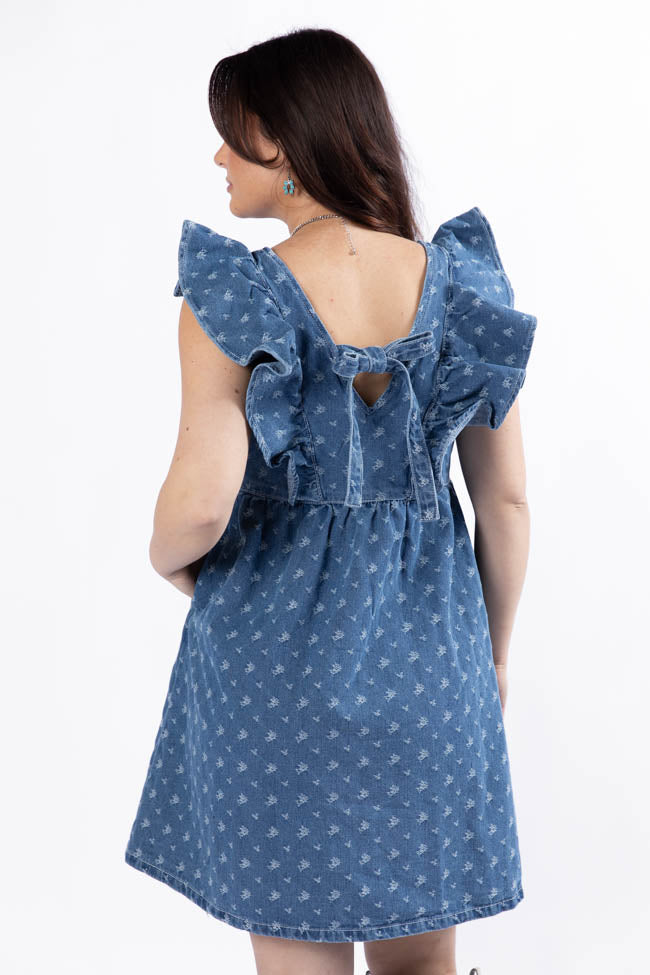 Back Home Burnout Detail Denim Babydoll Dress SALE-Sunny Prom