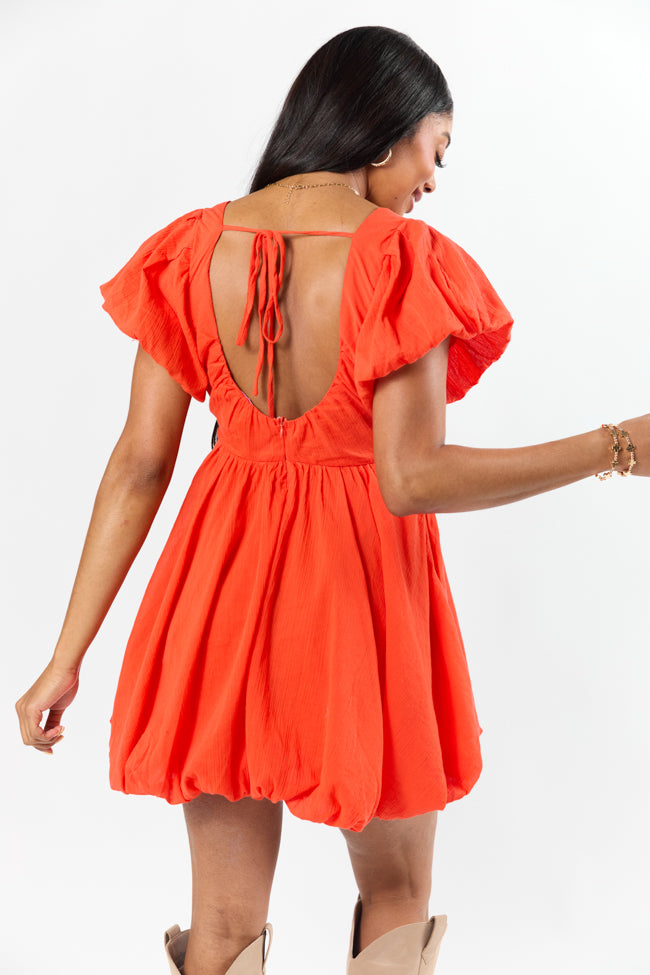 Almost Daylight Red Bubble Hem Mini Dress SALE-Sunny Prom