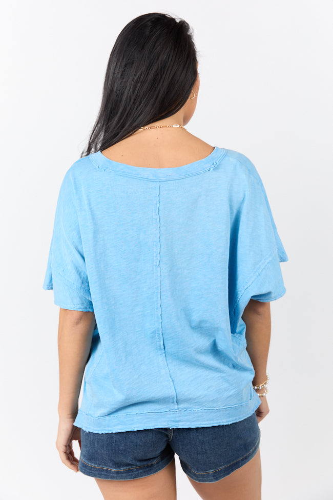 Rooted Essential Blue V-Neck Tee-Sunny Prom