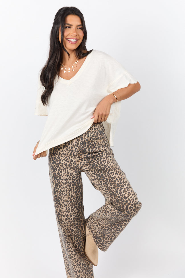 Rooted Essential Cream V-Neck Tee-Sunny Prom