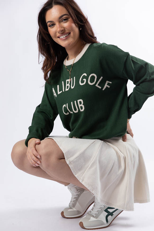 Malibu Golf Club Green Lightweight Sweater FINAL SALE-Sunny Prom
