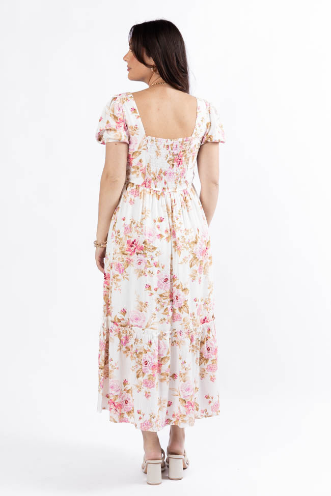 Small Town Smoke Show Pink Multi Floral Midi Dress FINAL SALE-Sunny Prom