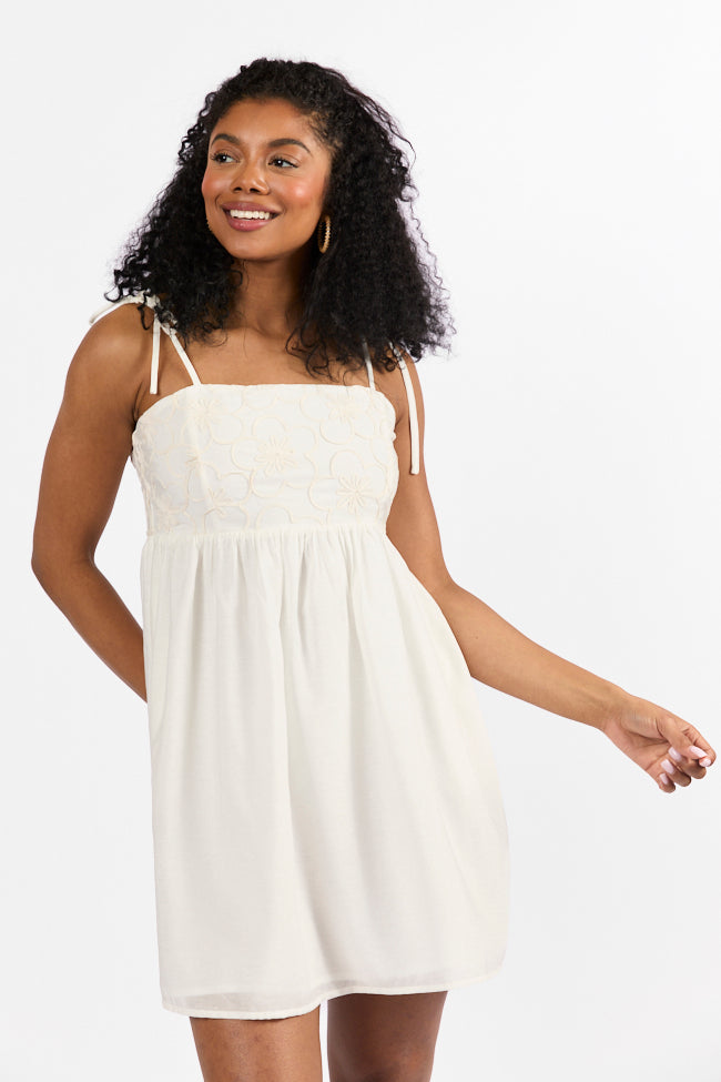 Blooming Confidence Ivory Embroidered Floral Dress FINAL SALE-Sunny Prom