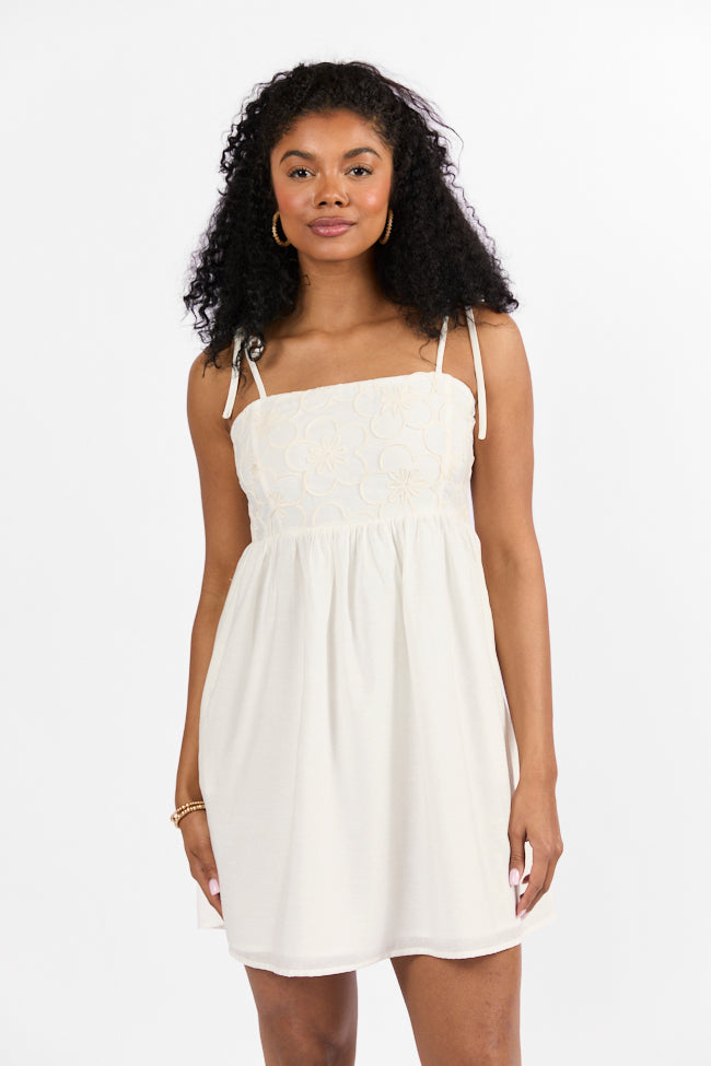 Blooming Confidence Ivory Embroidered Floral Dress FINAL SALE-Sunny Prom