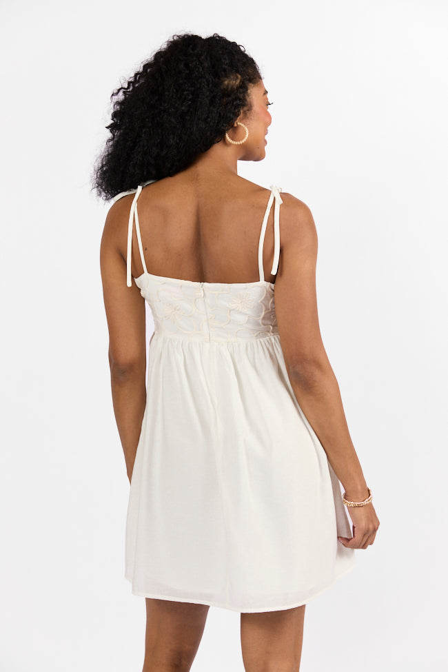 Blooming Confidence Ivory Embroidered Floral Dress FINAL SALE-Sunny Prom