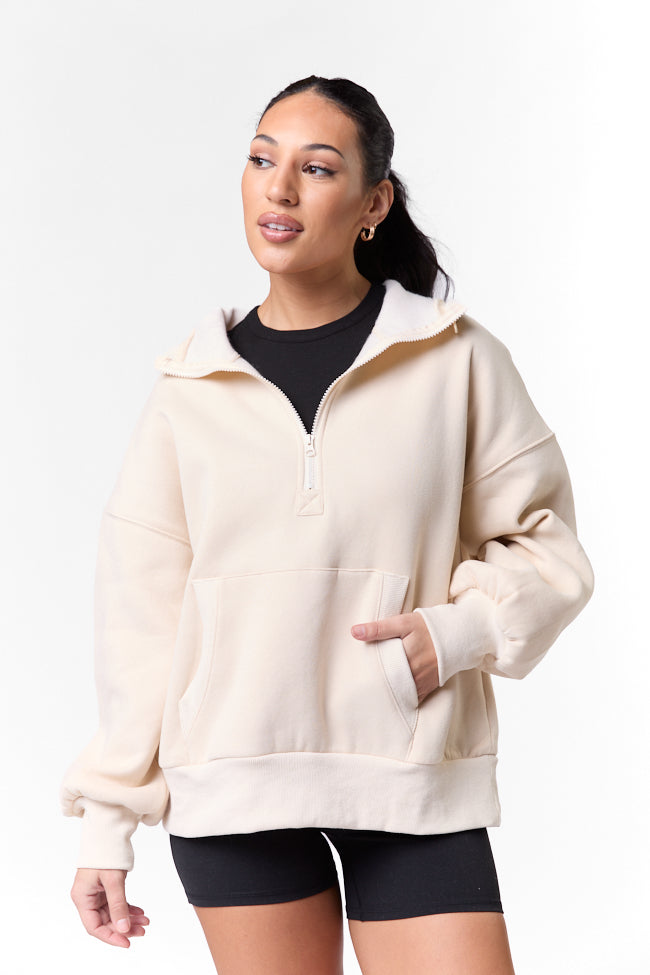 Stop and Go Stone Oversized Hooded Pullover FINAL SALE-Sunny Prom