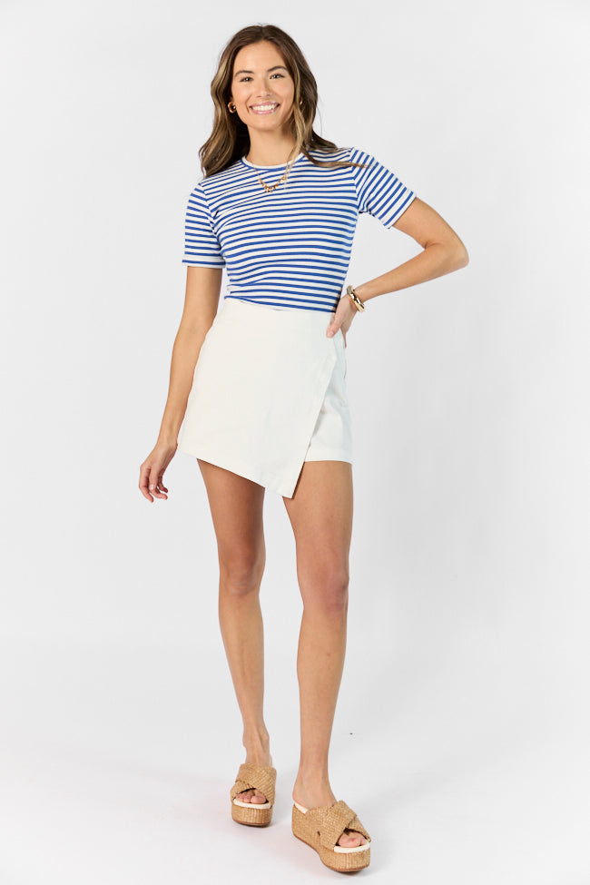 In Reach Navy Ribbed Knit Stripe Tee FINAL SALE-Sunny Prom