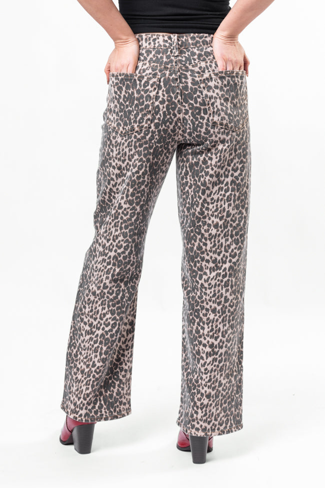 Primal Instincts Wide Leg Leopard Jeans-Sunny Prom