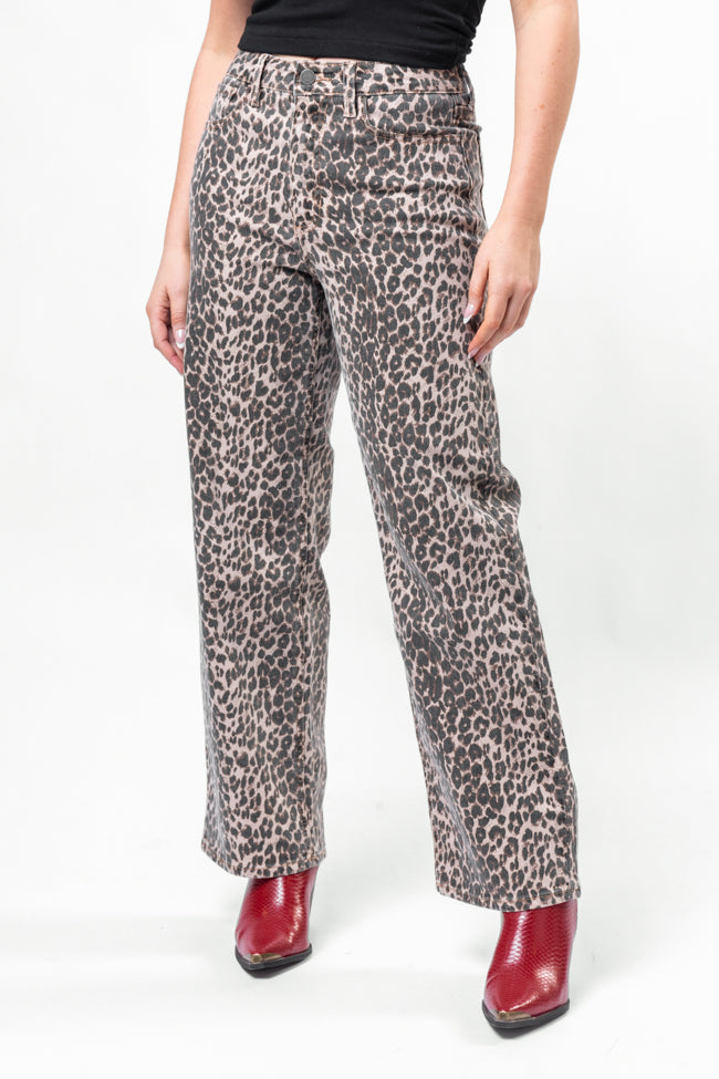 Primal Instincts Wide Leg Leopard Jeans-Sunny Prom