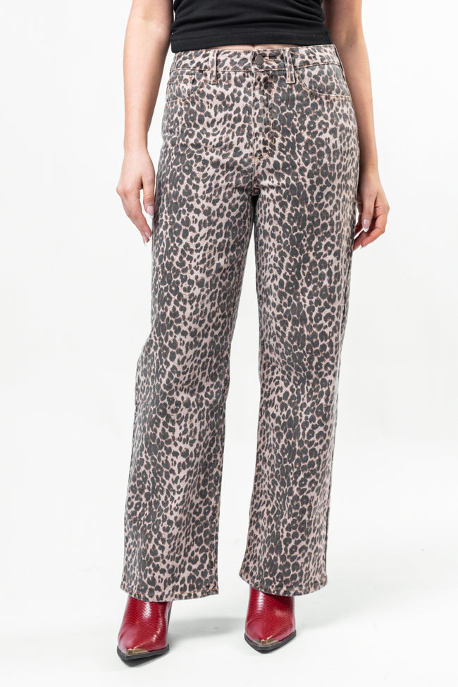 Primal Instincts Wide Leg Leopard Jeans-Sunny Prom