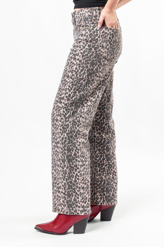 Primal Instincts Wide Leg Leopard Jeans-Sunny Prom