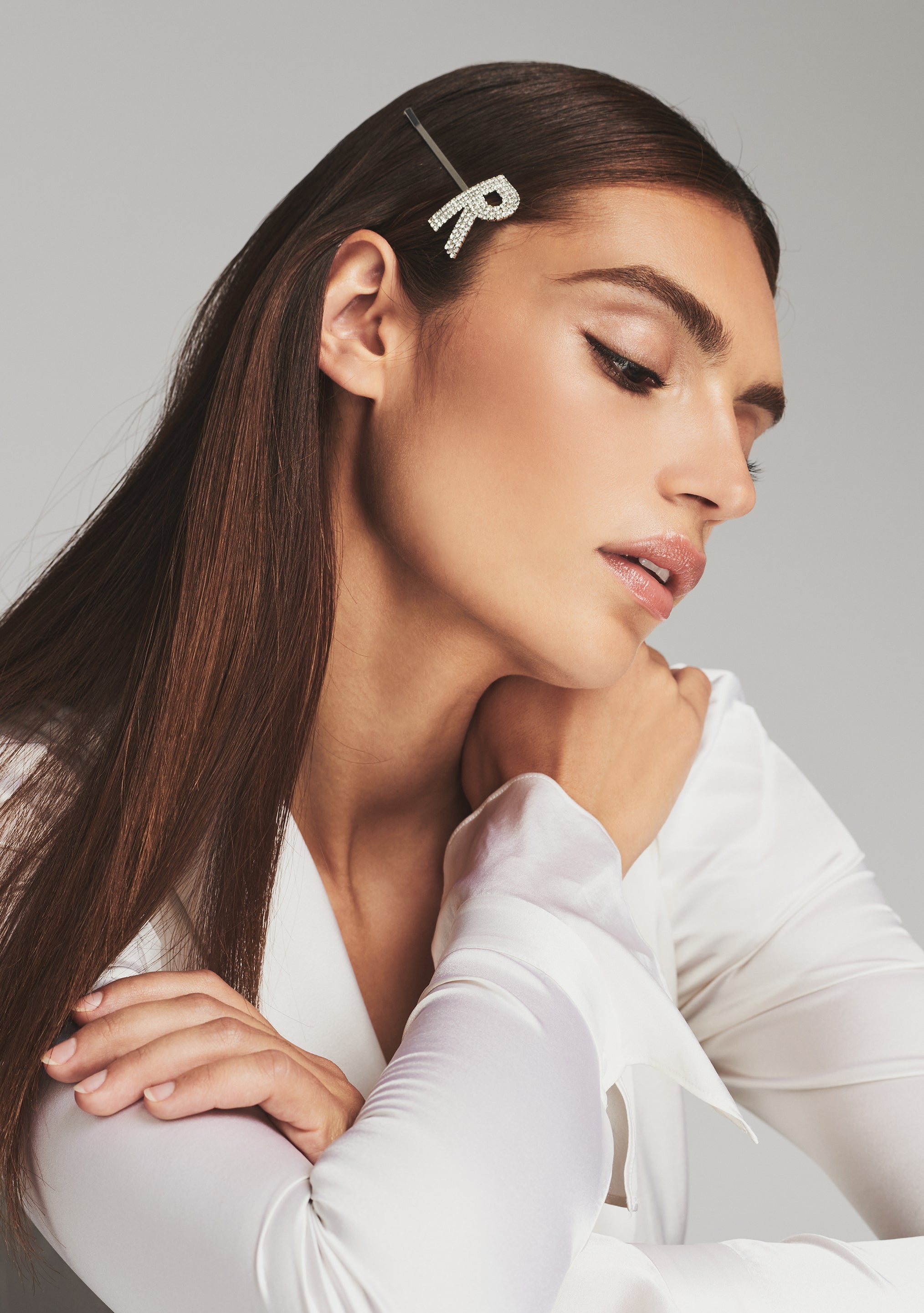 Rhinestone Alphabet Hair Clip-Sunny Prom