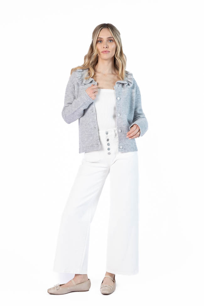 Just A Feeling Grey Collared Cardigan FINAL SALE-Sunny Prom