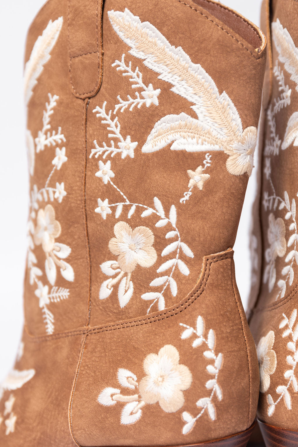 Paige Cocoa Embroidered Booties SALE-Sunny Prom