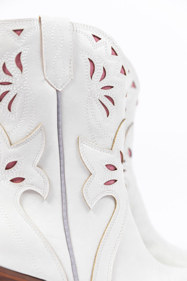 Dallas White Pointed Toe Booties SALE-Sunny Prom